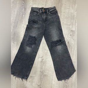 Lee black wide leg flair distressed jeans!